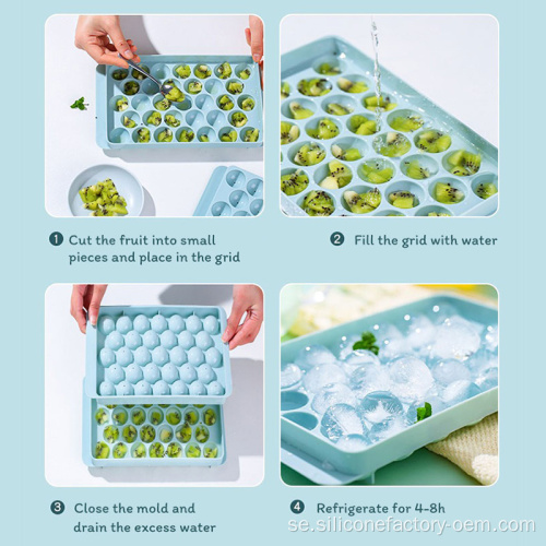 Silikon Ice Cube Tray Flexible Ice Cube Tray